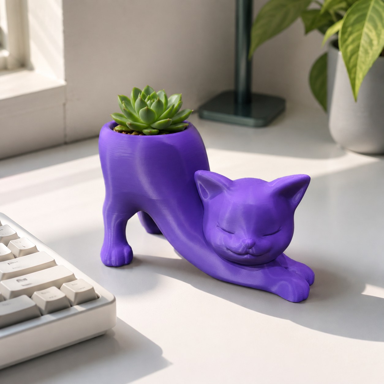 Cat Nap Planter — custom 3D printed pet parents gift